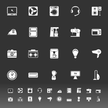 Electrical machine icons on gray background