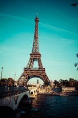 Fototapeta premium The Eiffel tower,the most popular landmarks in the world