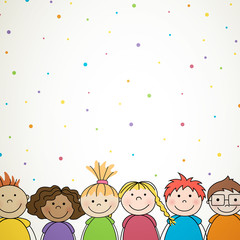 Obraz na płótnie Canvas Vector Illustration of Small Kids