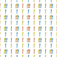 Fototapeta na wymiar Vector pattern made with hand drawing cutlery