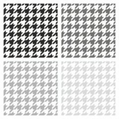 Houndstooth vector grey, black and white background set