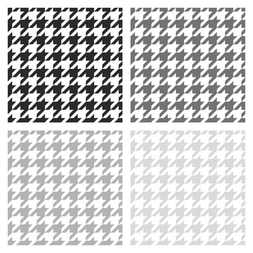 Houndstooth vector grey, black and white background set