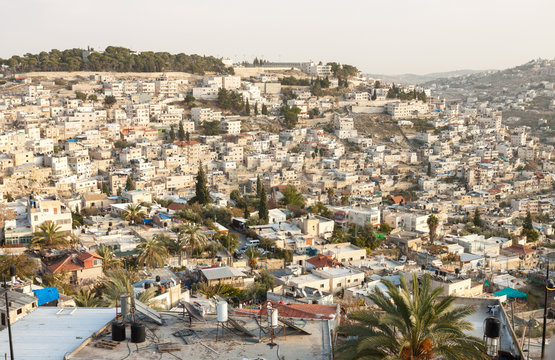 Panorama of urban neighborhoods of Jerusalem