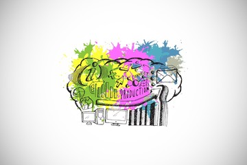 Composite image of white background with vignette