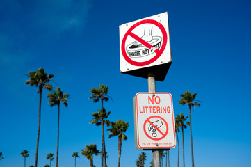 California beach warning signs