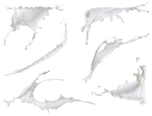 white milk, mixed splash isolated on white background