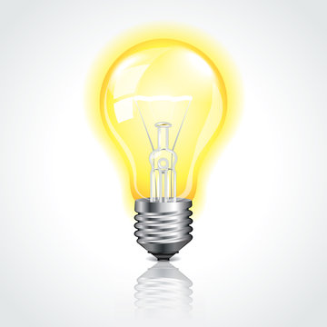 Glowing light bulb vector illustration