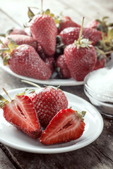 fresh organic strawberries from garden