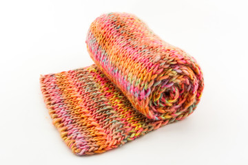 Roll of scarf colorful.