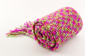 Roll of scarf colorful.