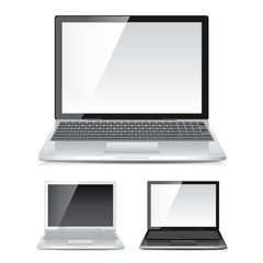 Laptop set isolated on white vector