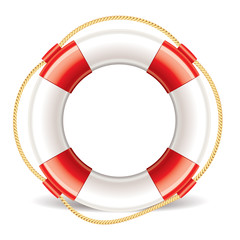 Lifebuoy isolated on white vector