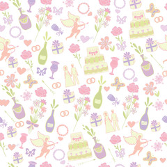 seamless wedding pattern (vector illustration)