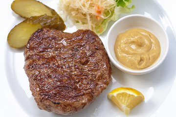 steak with cabbage salad