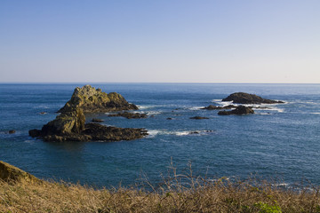view of the sea in Brittany, on a sunny day