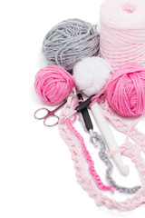yarns and crochet hooks