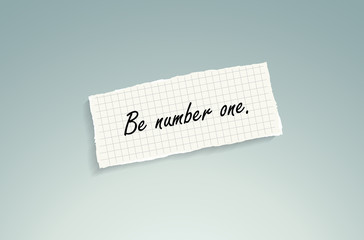 Be number one