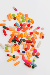 many colorful pills
