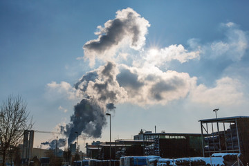 Fototapeta na wymiar industry chimney with exhaust gases