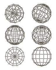 wire-frame elements in the form of sphere