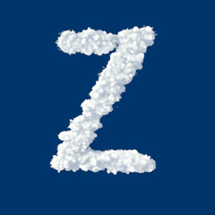Clouds in shape of letter Z on a blue background