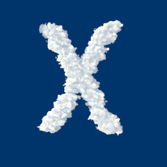 Clouds in shape of letter X on a blue background