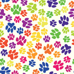 Fototapeta na wymiar seamless pattern, animal footprints