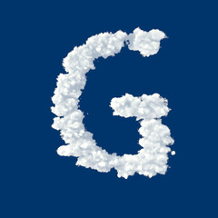 Clouds in shape of letter G on a blue background