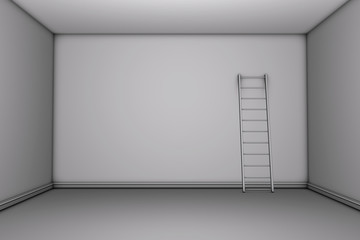 empty room with ladder