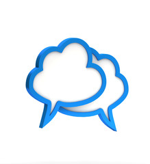 blue cloudy dialog icon on a white background