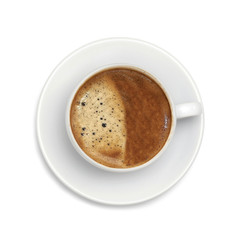 Latte coffee isolated on white background