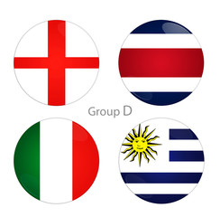 Fototapeta premium Group D - England, Costa Rica, Italy, Uruguay