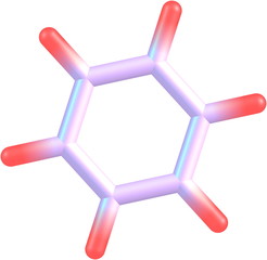 Benzene molecular structure on white background