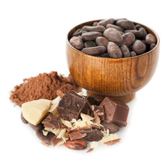 Cocoa oil , cocoa beans, cocoa powder and dark chocolate
