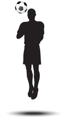 poses of soccer players silhouettes in jump position