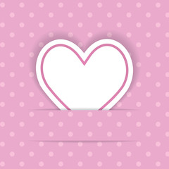 pink background with a paper heart
