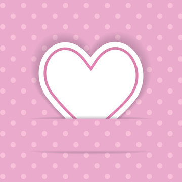 pink background with a paper heart