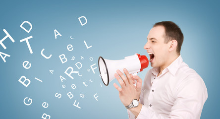 businessman with megaphone