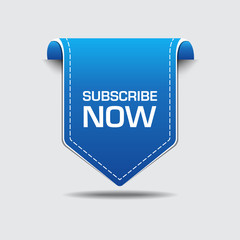 Subscribe Now Blue Label Vector Icon