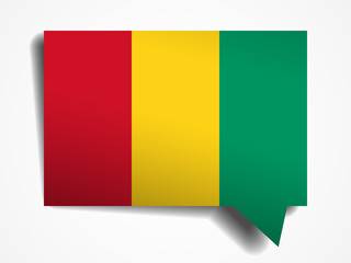 Guinea flag paper 3d realistic speech bubble