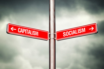 Capitalism or Socialism concept - obrazy, fototapety, plakaty