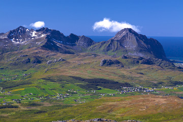 Mountain panorama on Lofoten