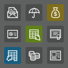 Banking web icons,  flat buttons