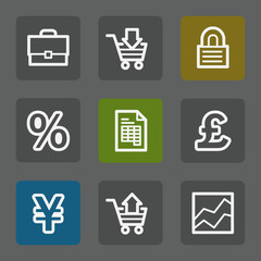 E-business web icons, flat buttons