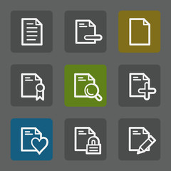Document web icons set 2, flat buttons