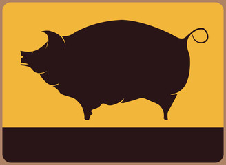 Information plate with pig
