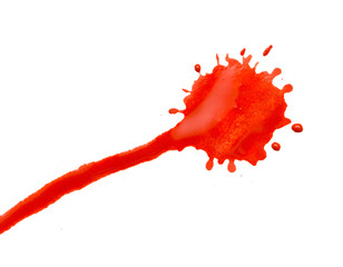 abstract blotch red drops on a white background