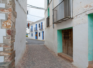 Fototapeta na wymiar Ain village in Castellon whitewashed facades Spain