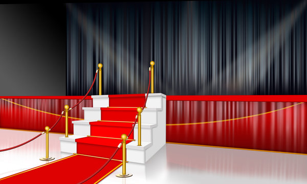 Vip Gala mit roten Teppich, Treppe und Bühne