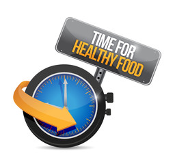 time for healthy food. watch illustration design